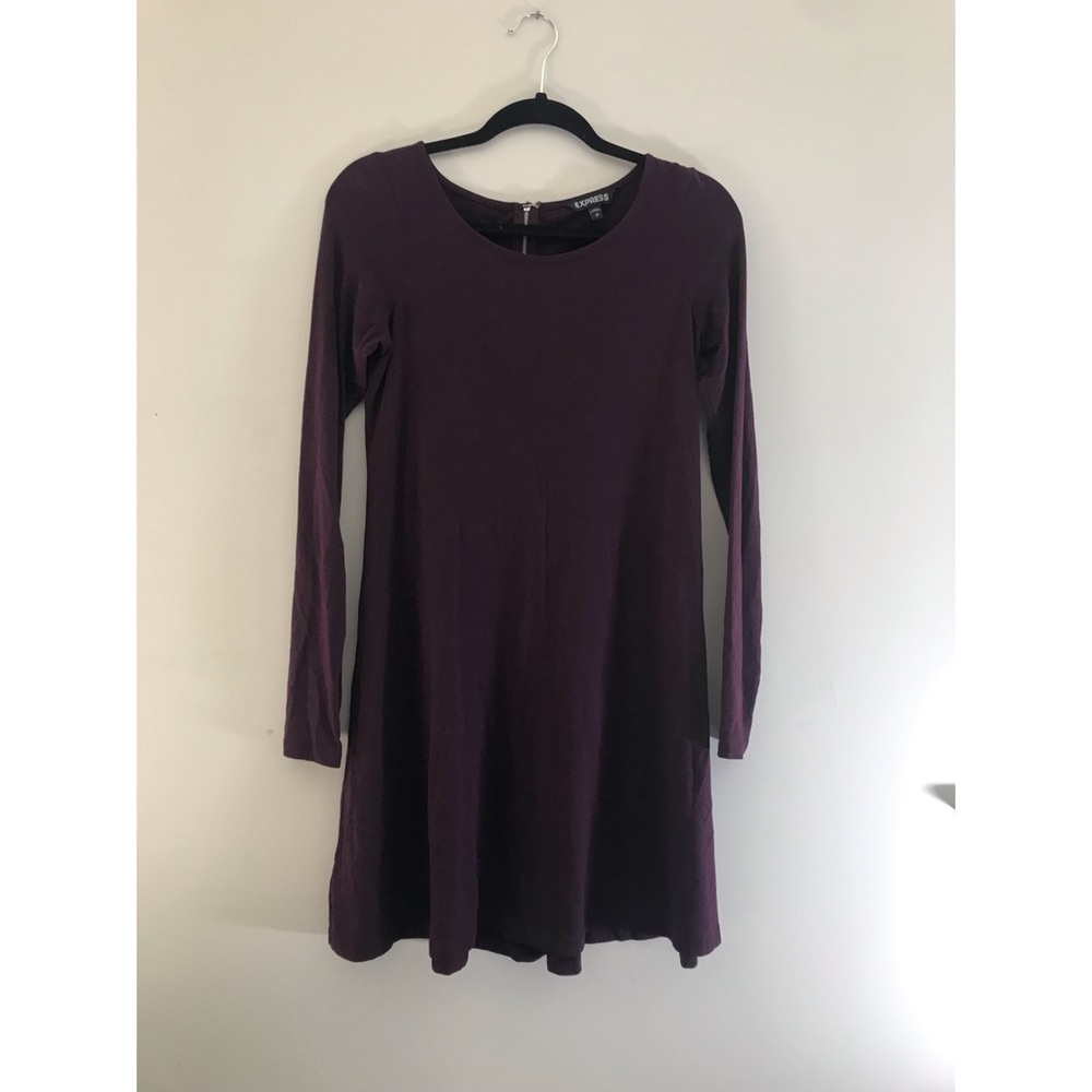 Plum long sleeve dress